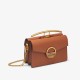 Charles Keith Ladies Casual Metal Buckle Handbag Shoulder Bag Cognac